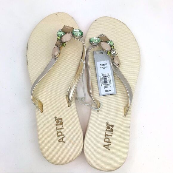 Vineyard Vines Gold Pattern and Apt. 9 Gem Sparkle FlipFlop Sandal Bundle - Picture 5 of 14